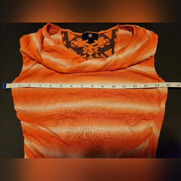 iZ Byer Sleeveless Cowl Aztec Sheer Lace Back Blouse - Picture 6 of 8